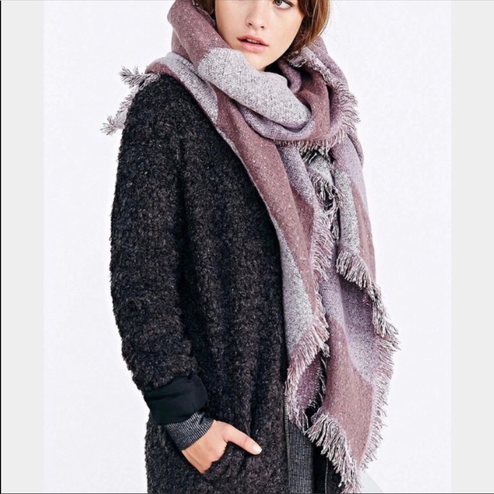 Ecote Urban Outfitters Geo-Plaid Oversized Scarf
